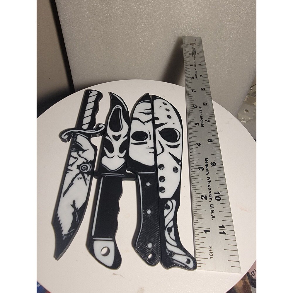 3D Printed Horror Movie Knife Set 4 (Plastic)